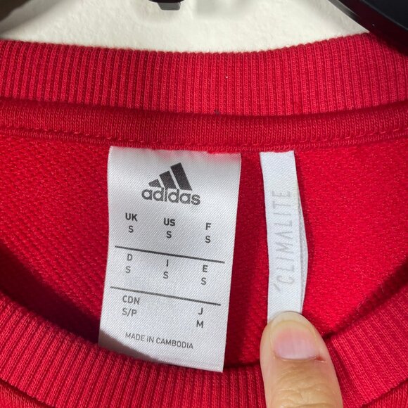 Adidas Climalite Red FC Bayern Munchen Red Sweatshirt Small Men's! - Picture 4 of 6